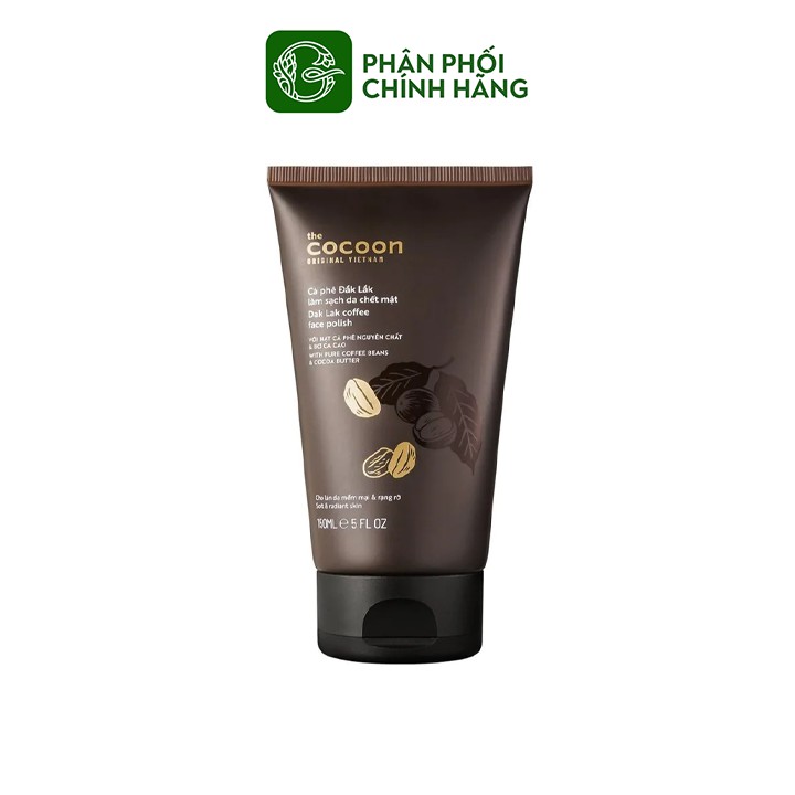 Cà phê đắk lắk làm sạch da chết mặt the cocoon coffee face polish 150ml