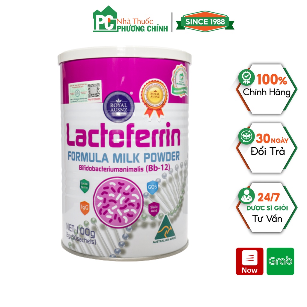 Sữa Bột Hoàng Gia Úc Royal AUSNZ Lactoferrin Formula Milk Powder Bifidobacteriumanimalis - Hộp 100g
