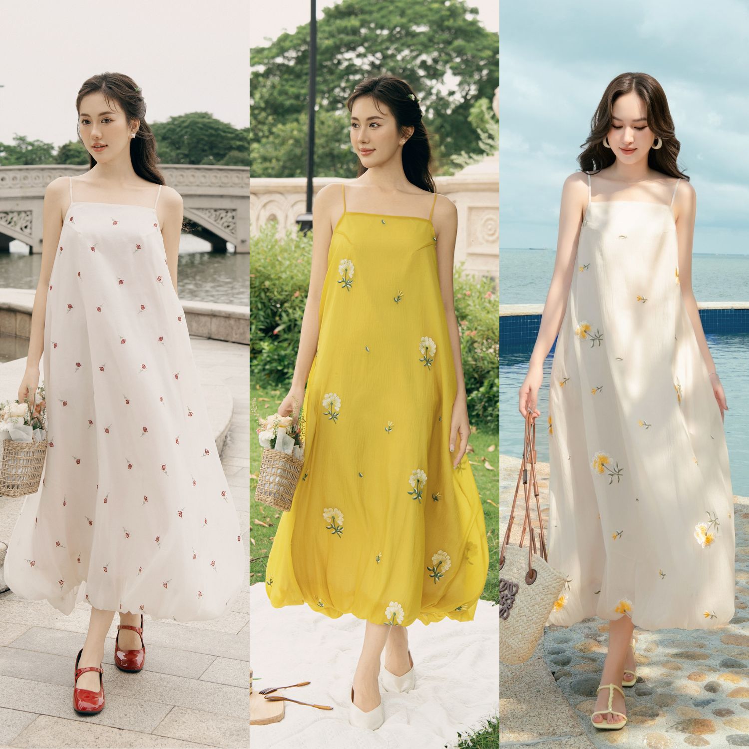 OLV - Đầm kiểu bí hoa suông Dress nhiều màu