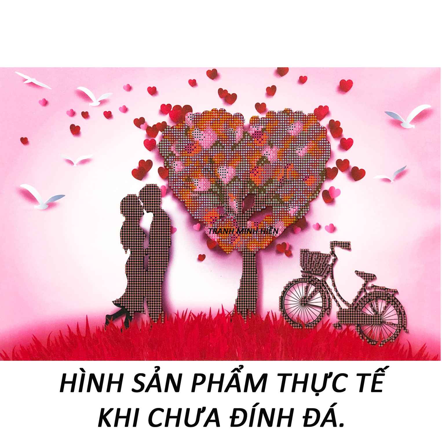 Tranh Đính Đá Vũ Khúc Tình Yêu 16 (Kèm Quà Tặng) - Tranh Minh Hiền (TỰ ĐÍNH ĐÁ)