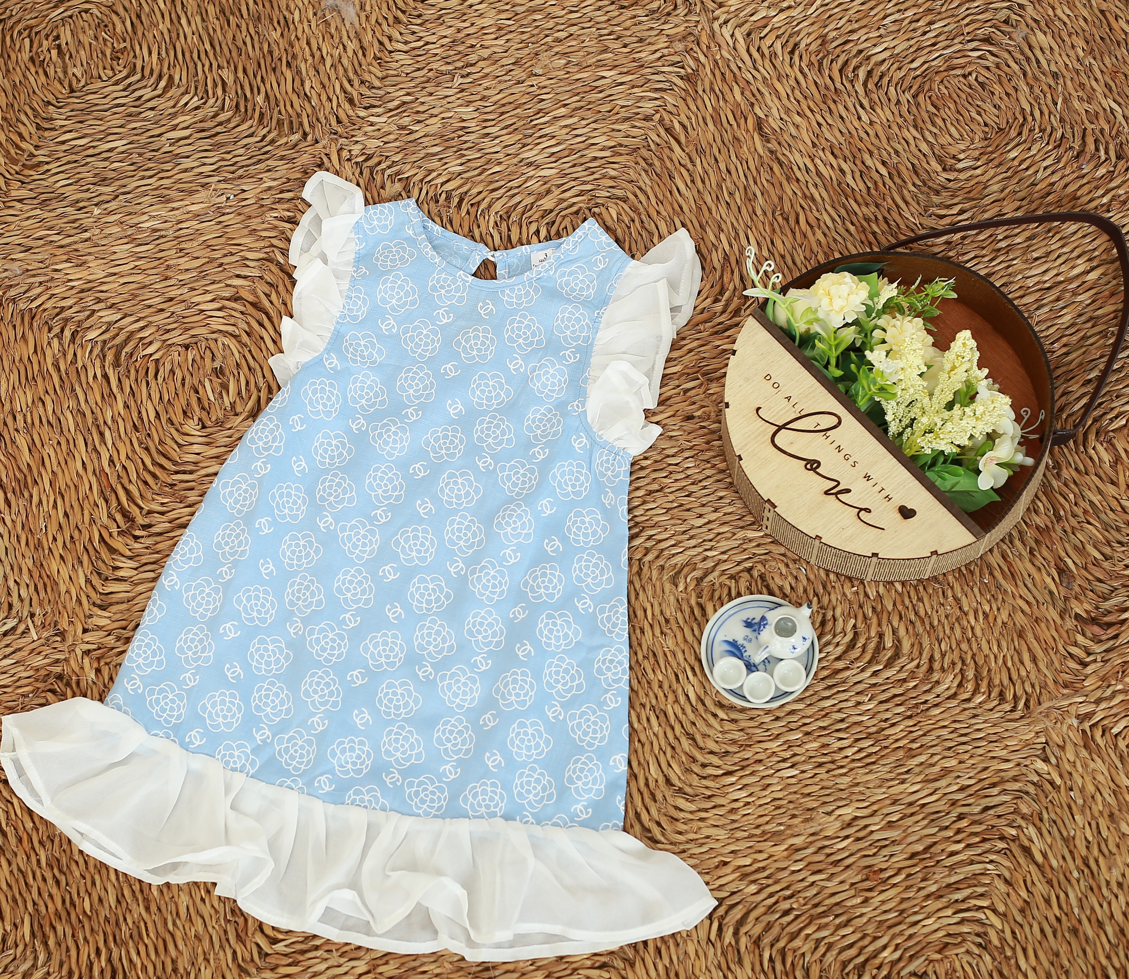 Váy bé gái đuôi cá tay bồng Cute M73