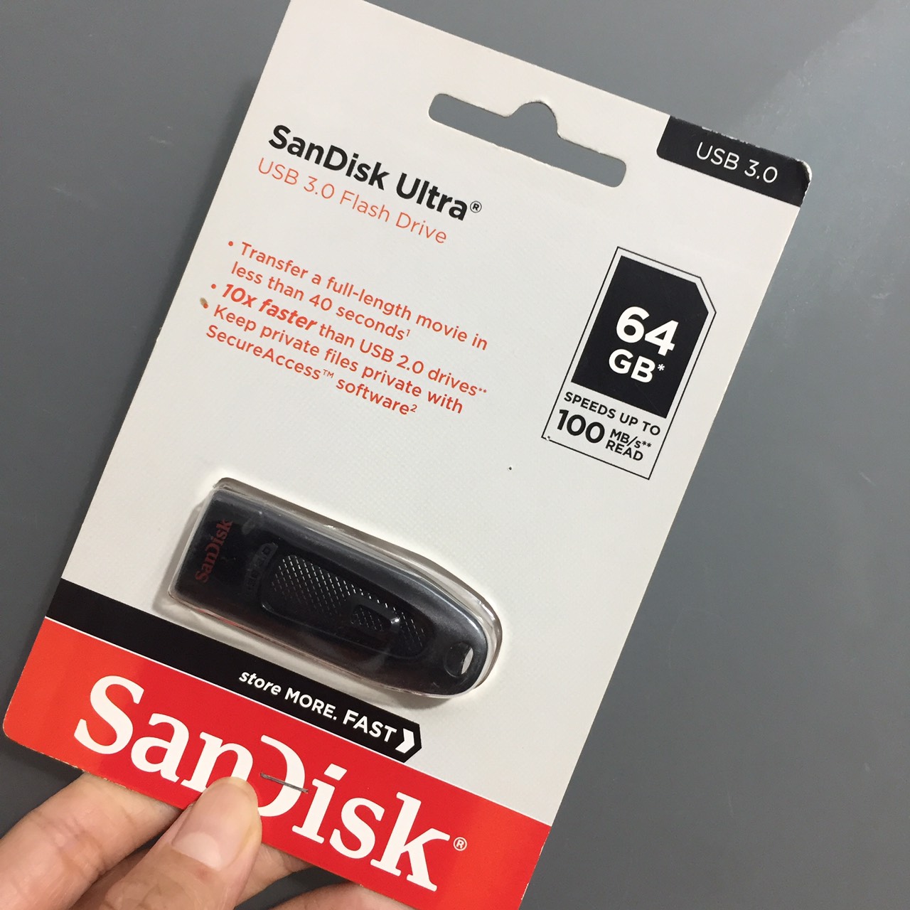 Usb lưu trữ tốc độ 130mb/s giao tiếp usb3.0 sandisk cz48 vỏ nhựa