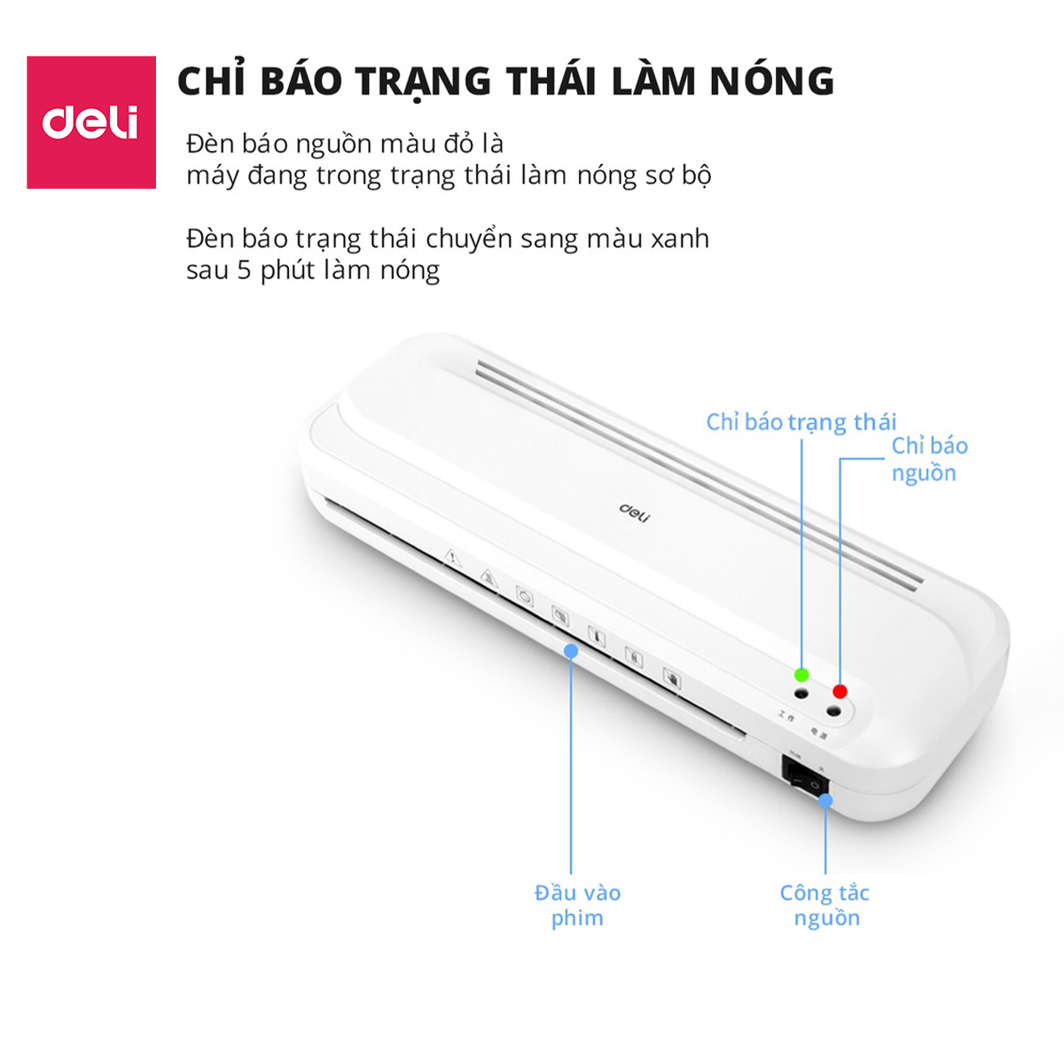 Máy ép nhựa dẻo,màng plastic A4 chính hãng Deli E2132