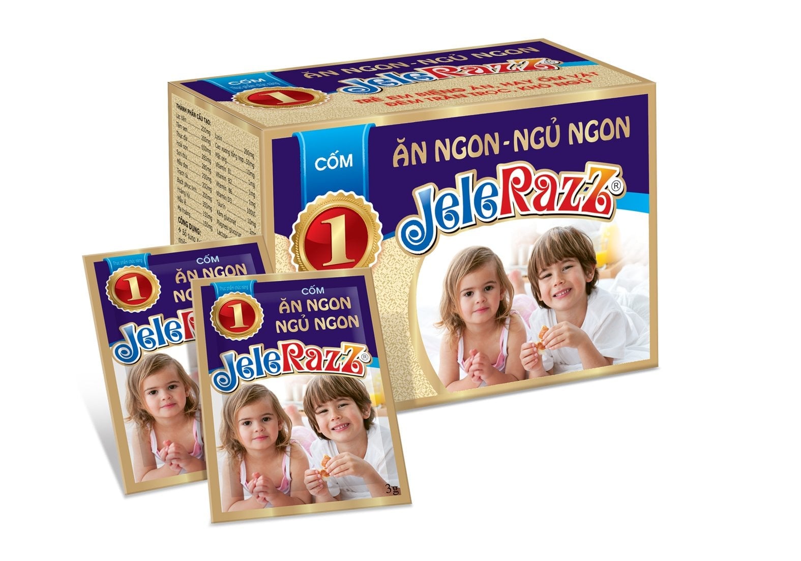 Cốm JELERAZZ - Ăn ngon - Ngủ khỏe - Tăng đề kháng (hộp 30 gói)