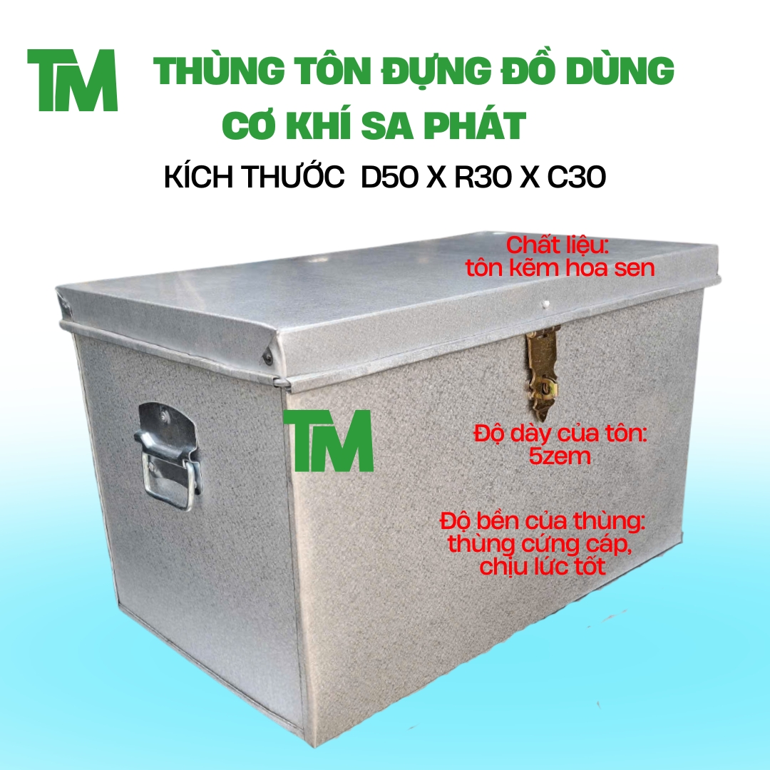 Thùng đựng đồ nghề sửa xe, đồ dùng cá nhân có khóa, có nắp đậy(KT 50 x 30 x 30)