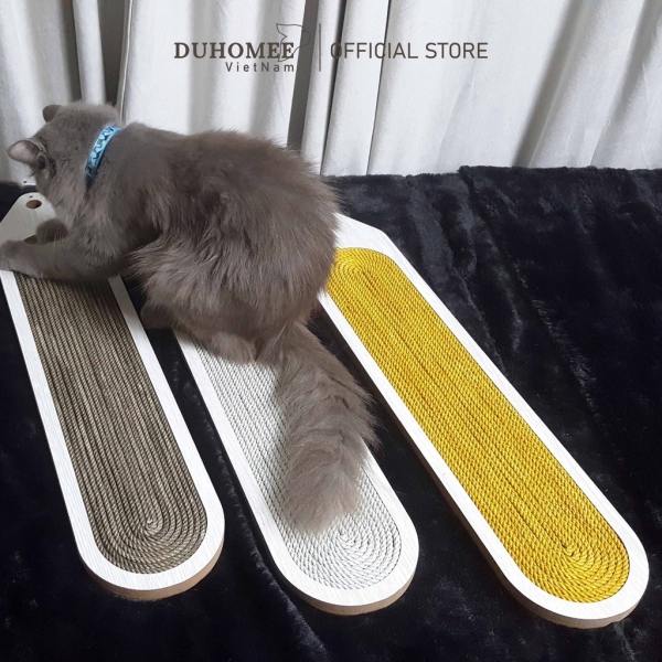 Bàn cào móng mèo BỀN 2 NĂM tiết kiệm tiền thiết kế cao cấp ĐƠN DÀI – Duhomee
