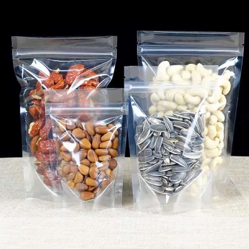 1KG TÚI ZIP ĐÁY ĐỨNG 2 MẶT TRONG SUỐT