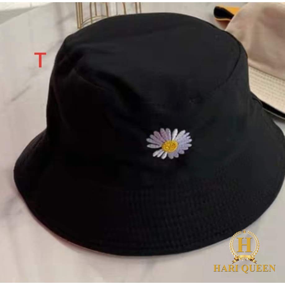 Mũ vành thêu hoa cúc DTR0320
