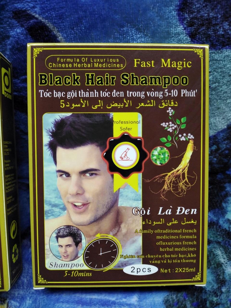 [HCM]Dầu gội là đen hộp 2 gói Fast Magic - PN
