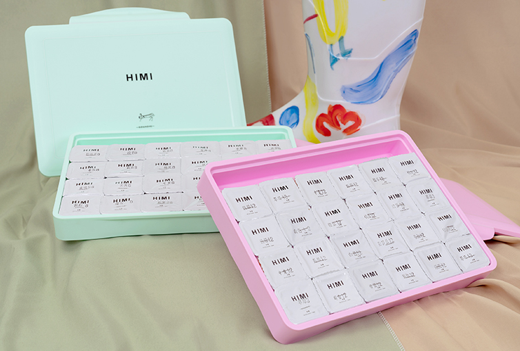 Màu Gouache HiMi dạng thạch bộ 18/24 màu