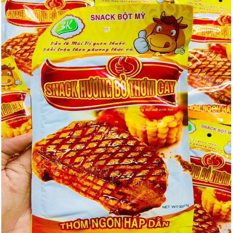 [Có sẵn] 1 bịch 30 snack gói bò miếng thơm cay