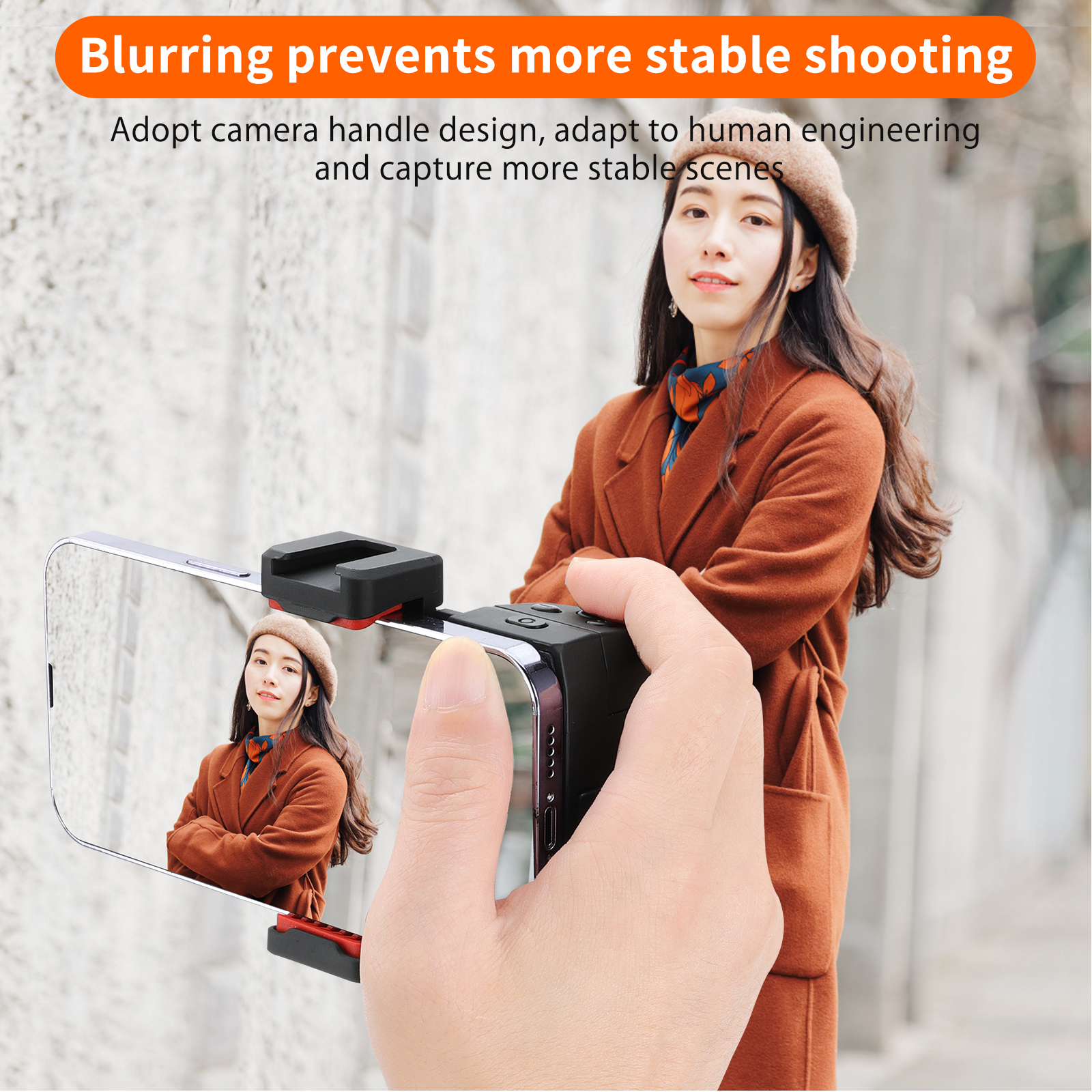 UURIG PH-10 Capgrip Handheld Selfie Booster Hand Grip Bluetooth Remote Control Shutter with Fill Light Lamp for Mobile Phone