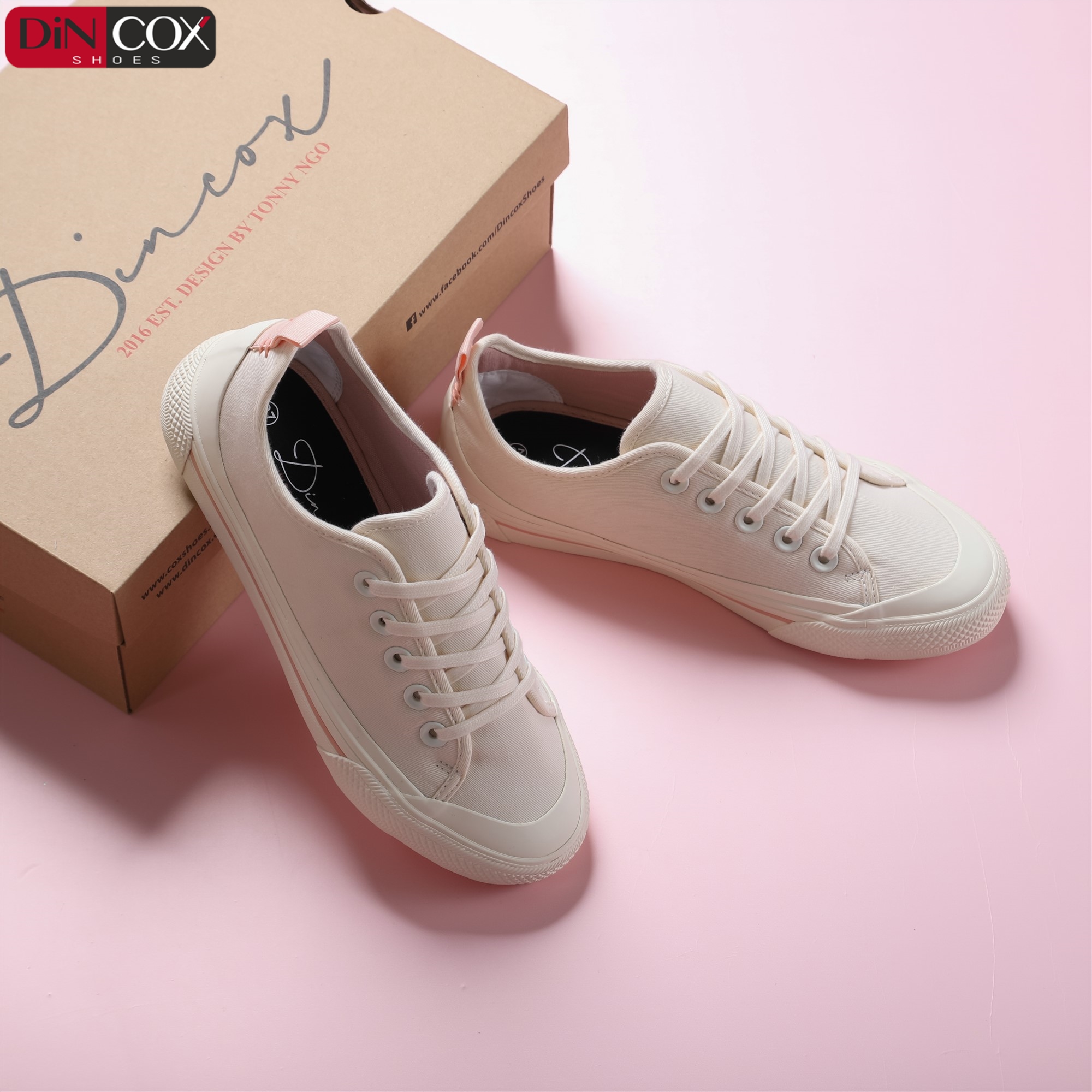 Giày Sneaker Nữ Vải Canvas Dincox C20 Off/White Sang Trọng Tinh Tế
