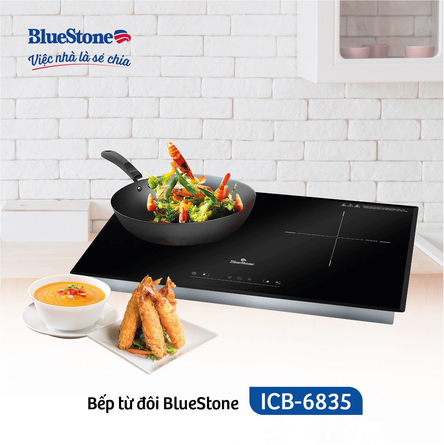 [Trả Góp 0%]- Bếp Từ Đôi BlueStone ICB-6835 5200W - [Miễn Phí lắp đặt HCM, HN, Bình Dương, Đăk Lăk, Bắc Ninh, Bắc Giang]
