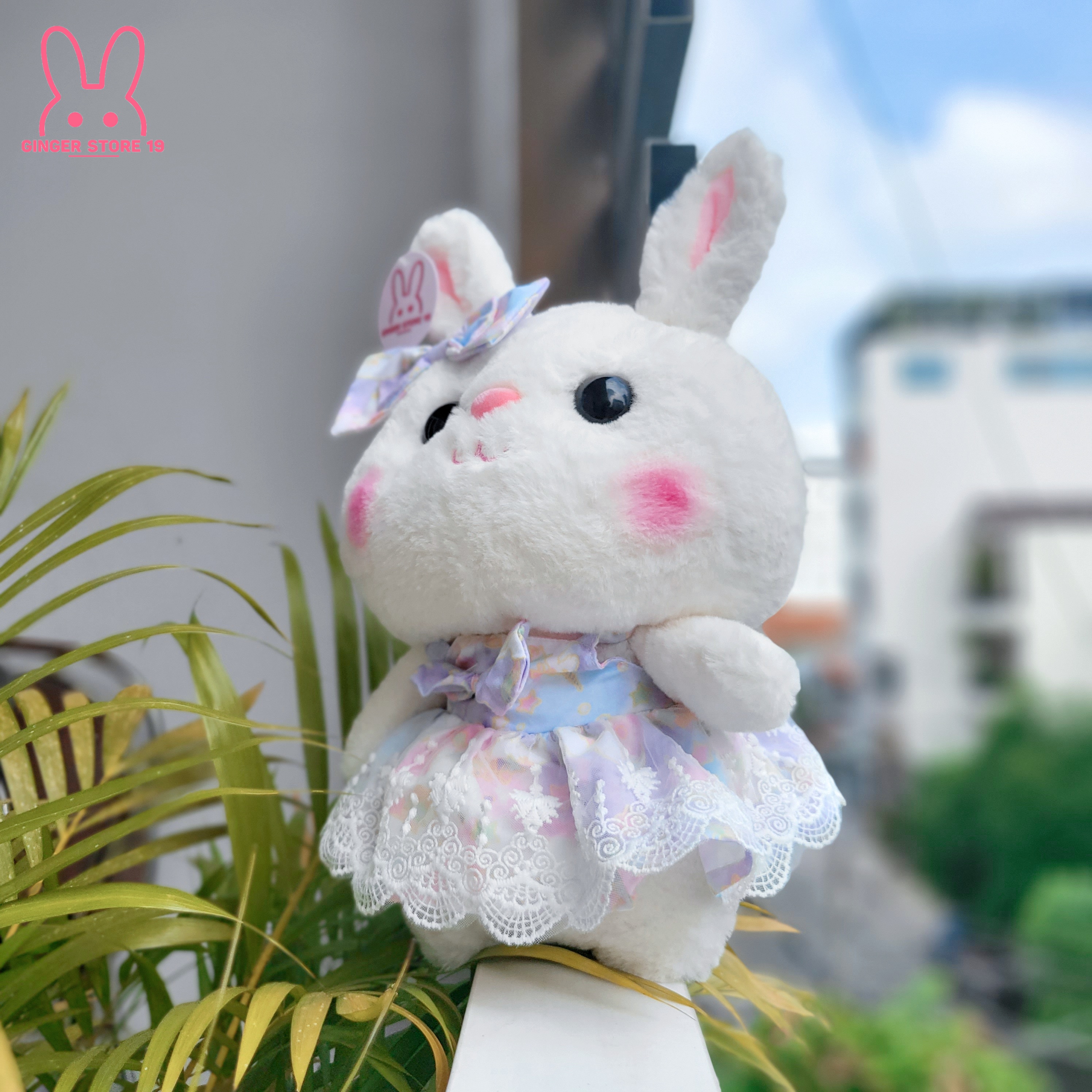 [Thỏ bông] Gấu bông thỏ mặc váy, áo đáng yêu (Thú nhồi bông thỏ)