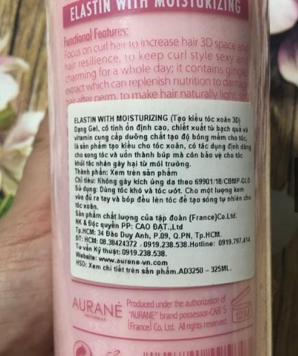 KEM TẠO KIỂU 3D CHO TÓC UỐN XOĂN AURANE PHÁP 325ml