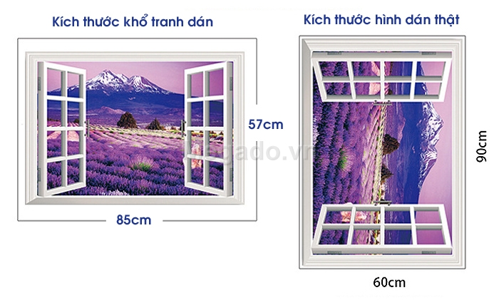 [HCM]DECAL DÁN TƯỜNG CỬA SỔ VƯỜN HOA TÍM