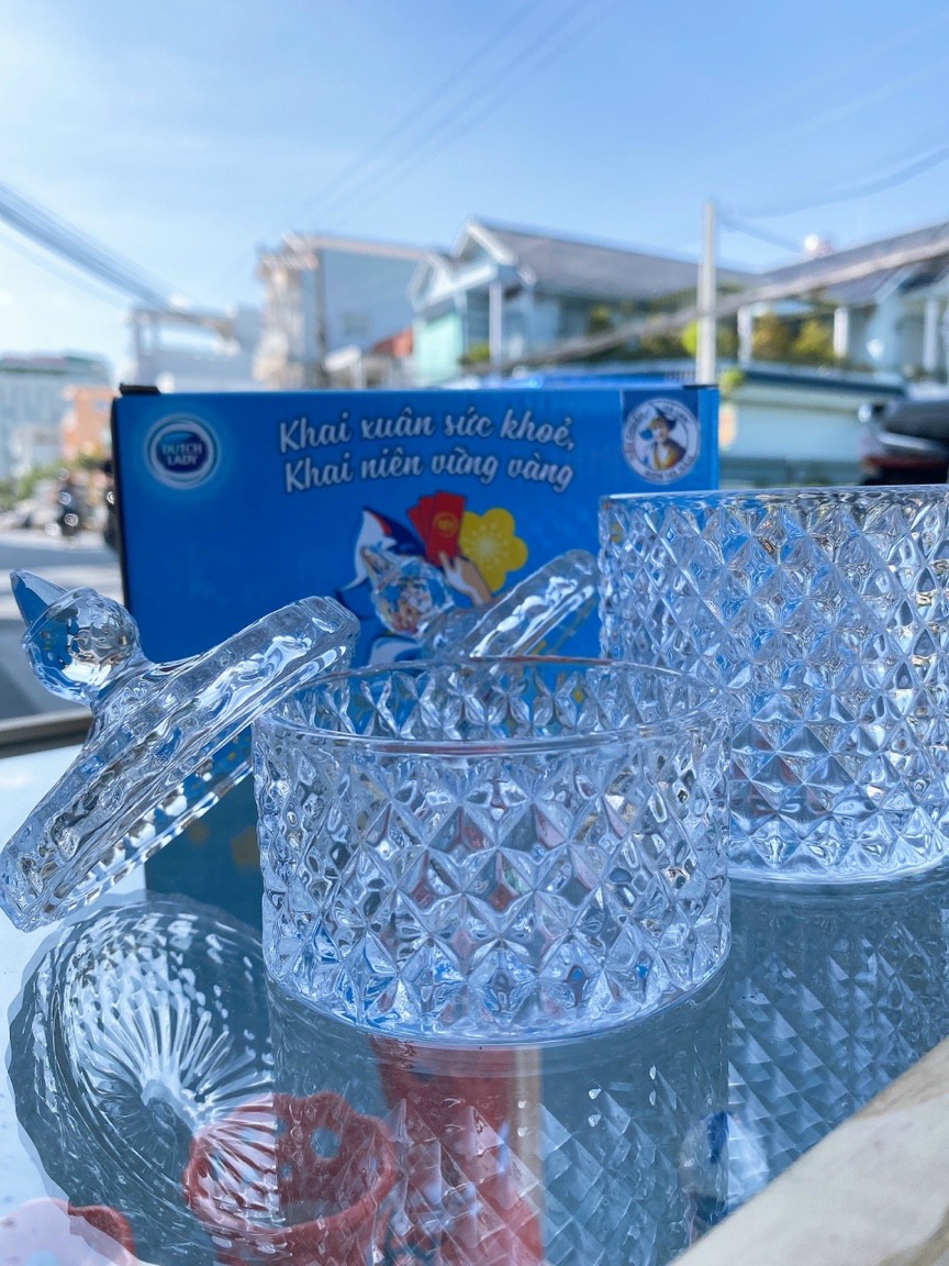 set 2 thố mứt thủy tinh - thố thủy tinh