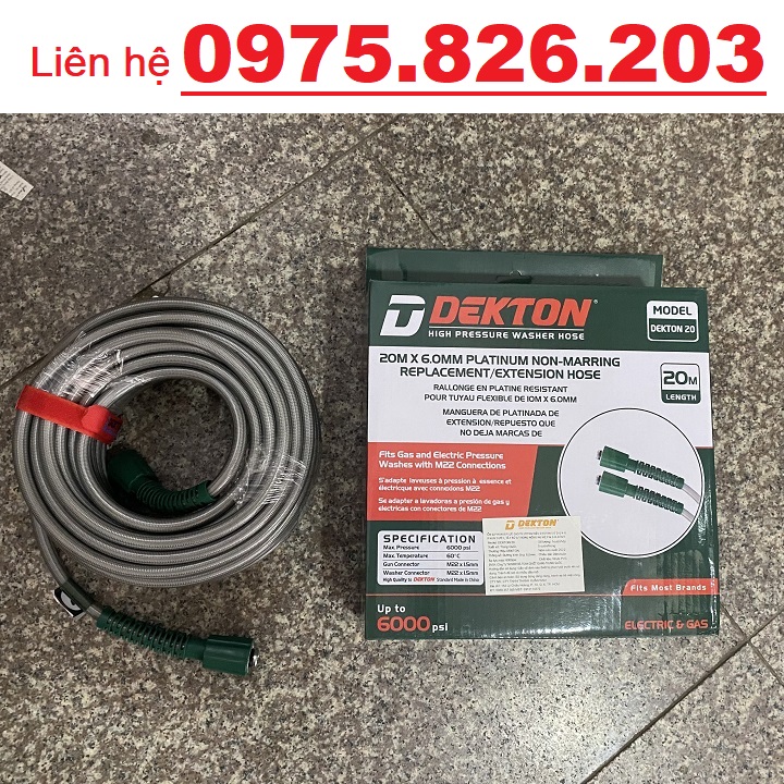 Dây máy xịt rửa Dekton/Jetman 20m siêu bền