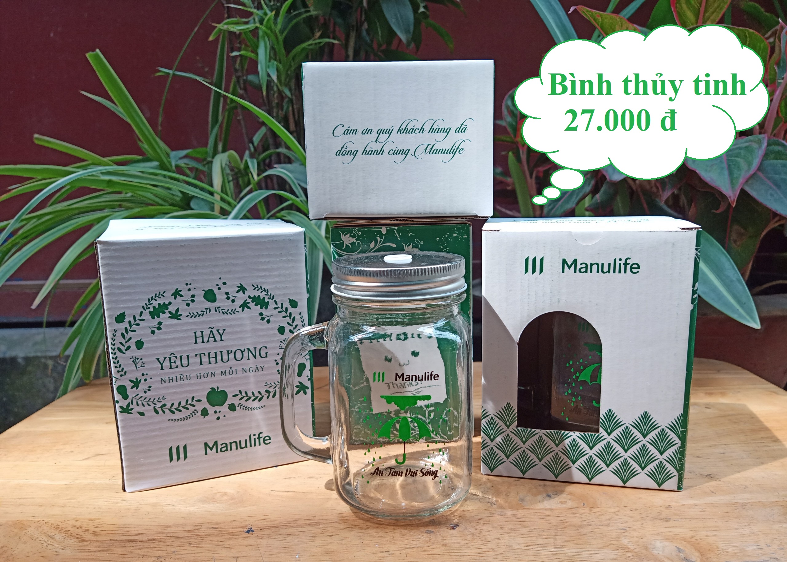 Ly thủy tinh quà tặng Manulife (hộp 1 ly)