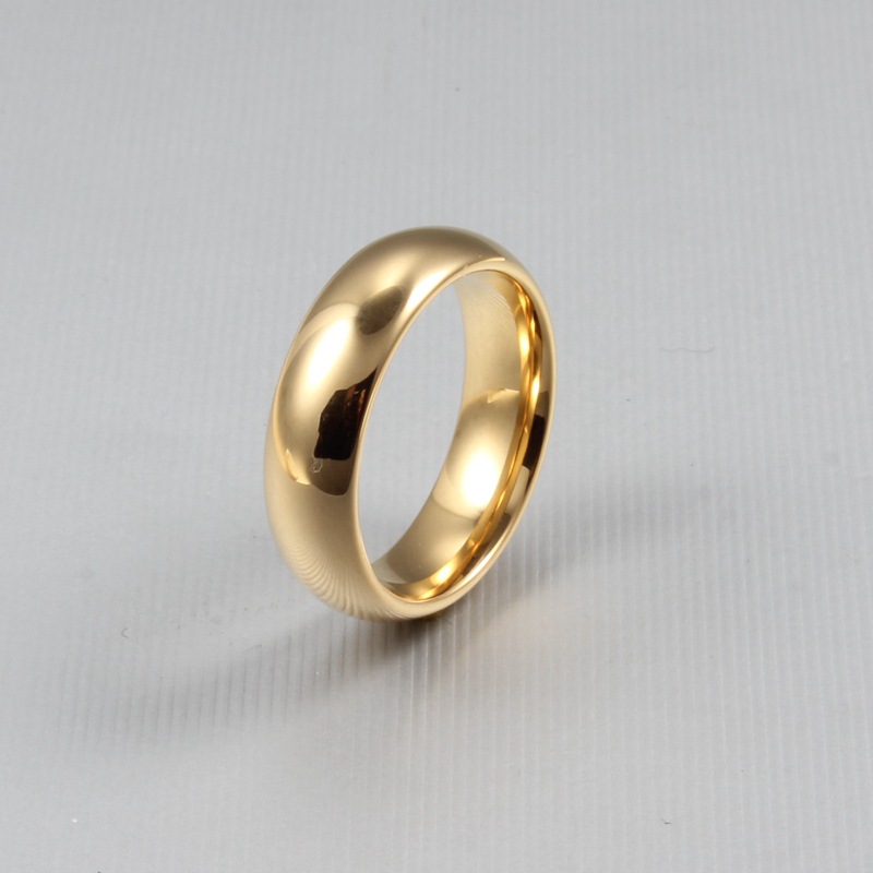 Nhẫn trơn Vonfram mạ 18k VF01R07