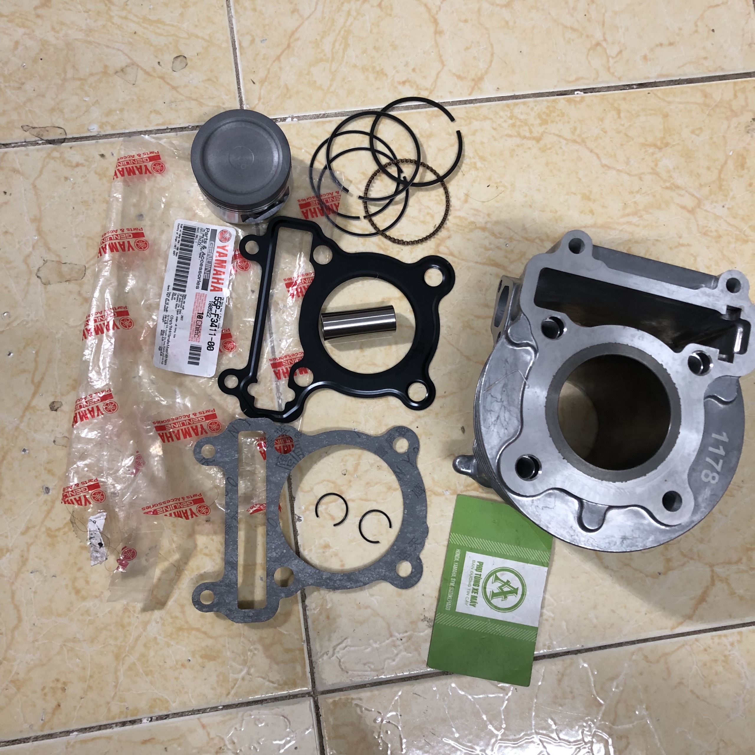 Bộ Xi lanh (Nòng) + Piston + xéc măng (bạc) Nouvo 1 2 3 Mio