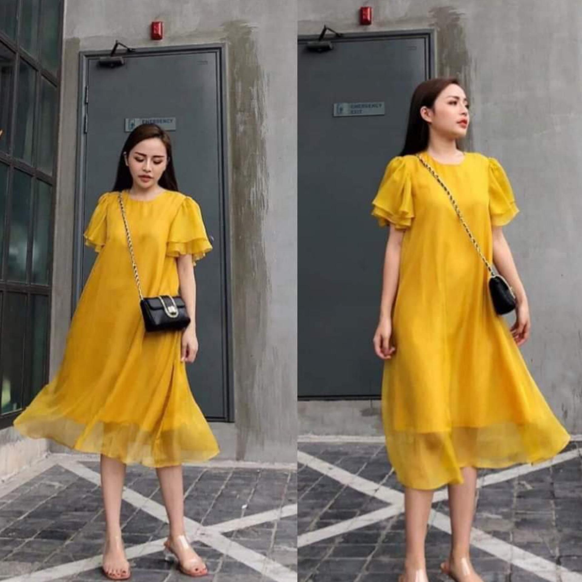 Đầm Suông Đi Tiệc - Váy Suông Thiết Kế Ngắn Tay Freesize Bầu Mặc Cũng Xinh 