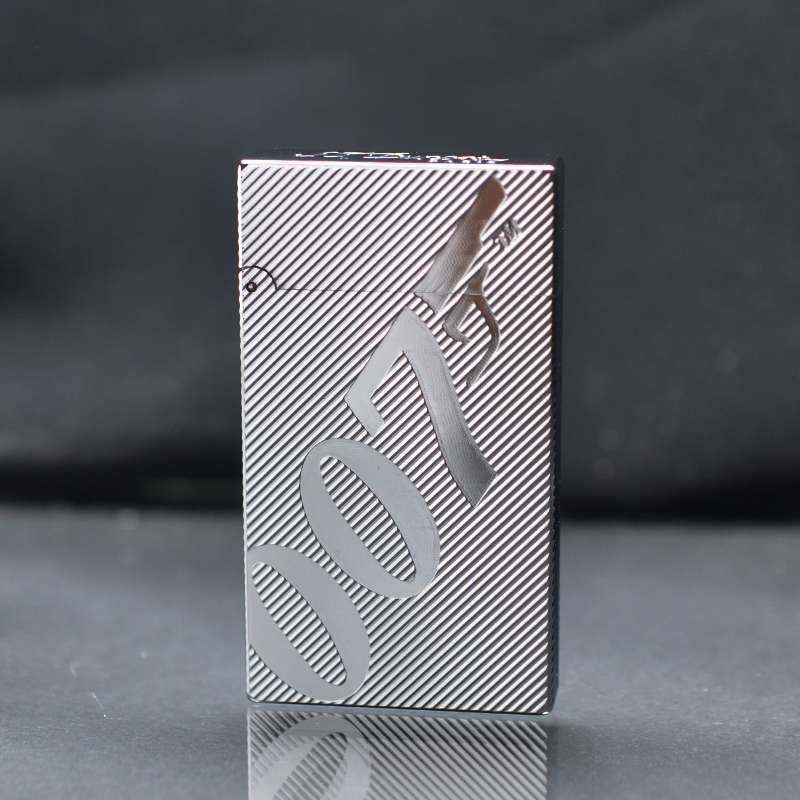 DEVA SHOP Bật Lửa ST Dupont Xăng mini Đá Vân Chéo Khắc điệp viên 007 DX16