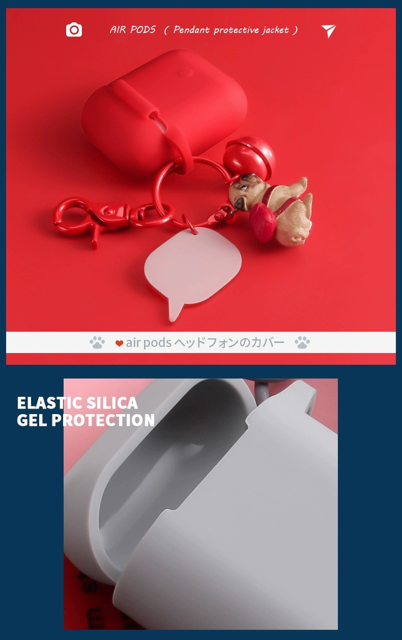 Combo móc khoá và case airpods chó con siêu ngầu