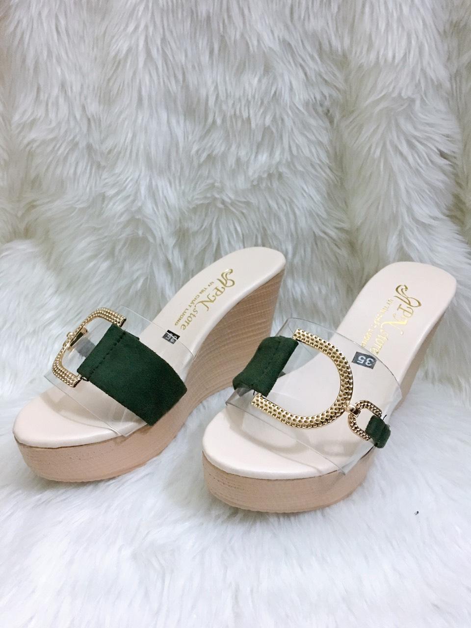 Dép nữ xuồng 9cm meka khóa