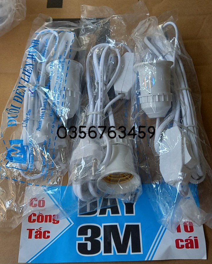 Dây Đuôi Đèn E27 Liền Công Tắc 3m / 5m