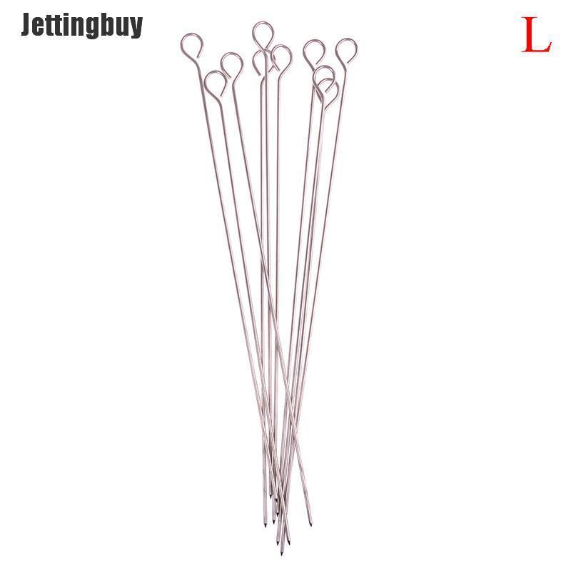 Jettingbuy 10pcs meat goose Round Roast Skewers Stick Stainless Steel BBQ Needle