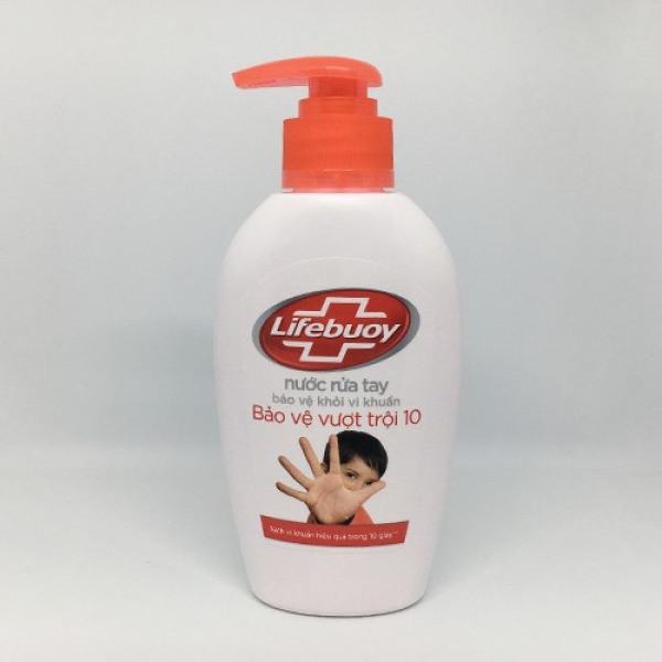 [HCM]Nước rửa tay sạch khuẩn Lifebuoy Bảo Vệ Vượt Trội 10 180g
