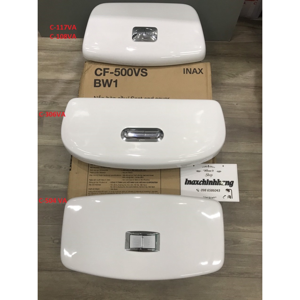 Nắp sứ két nước cầu inax c-117va,108va,306va, 504van - hàng chính hãng nút nhấn bán riêng