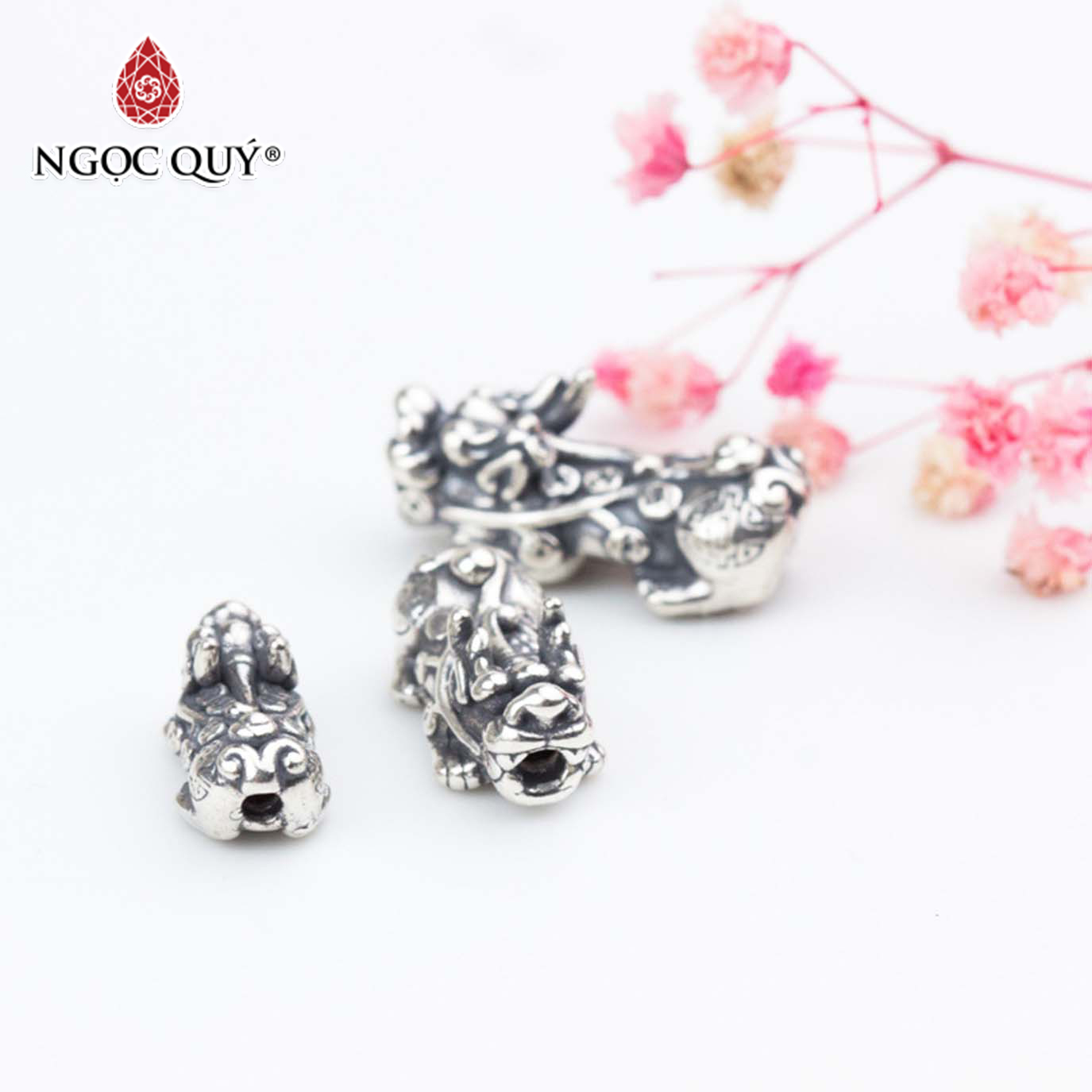 [HCM]Charm bạc hình tỳ hưu - Ngọc Qúy Gemstones