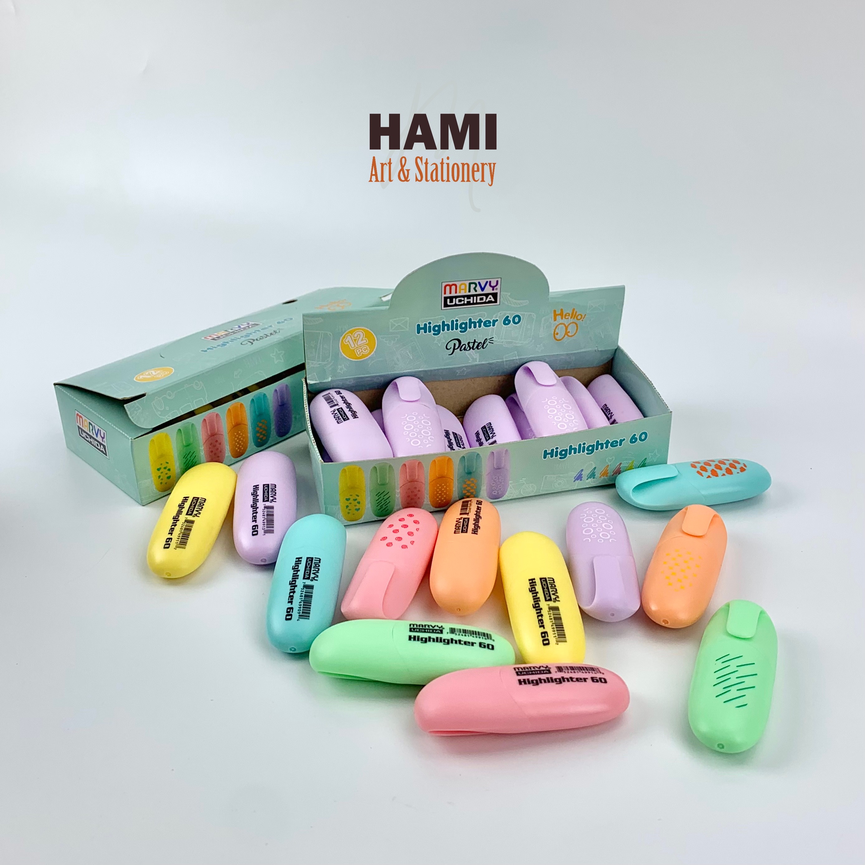 Bút dạ quang mini tone pastel Marvy HL60P