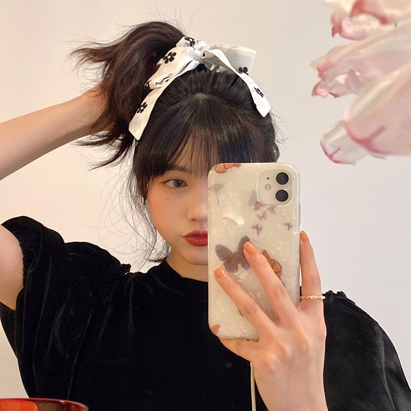 Dây chun buộc tóc Scrunchies nơ dài