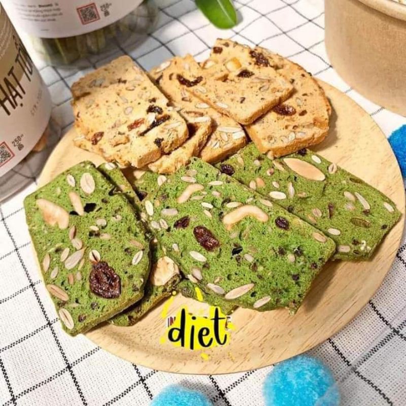 [HCM]Bánh biscotti hạt dinh dưỡng siêu ngon giòn tan (Bịch giấy 250gr)