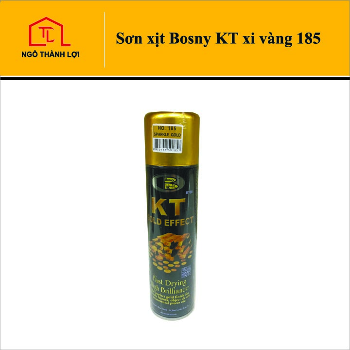 Sơn xịt xi mạ vàng 18K, 24K , KT183 vàng gold, KT185 vàng lấp lánh - Sơn xịt hiệu ứng mạ vàng nhập khẩu Thái Lan