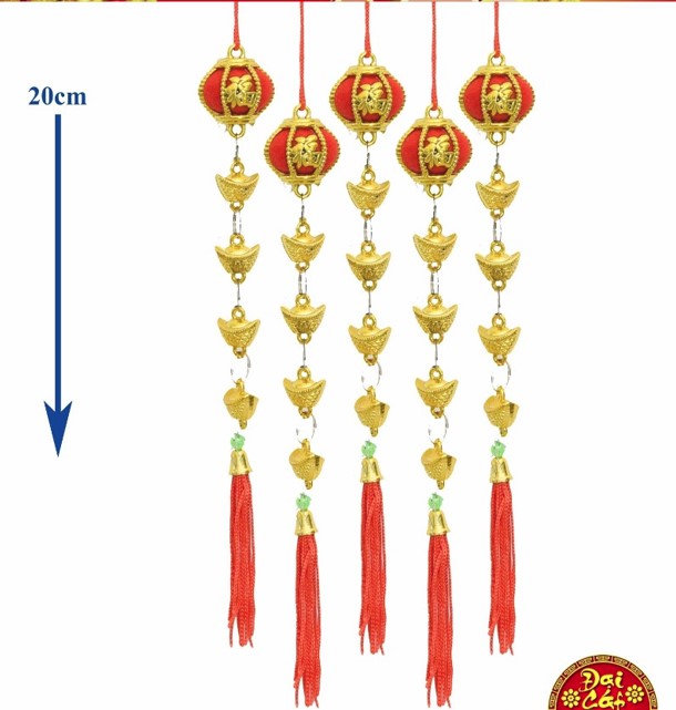 sỉ dây liễng trang trí tết  vàng đại chữ việt in trên vải nhung C6