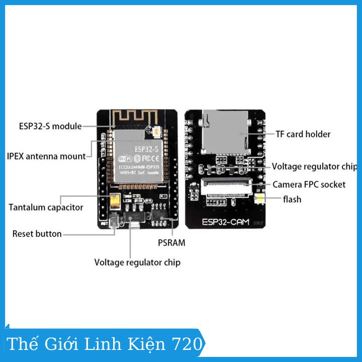 Module Camera ESP32-CAM tích hợp Wifi + Bluetooth ESP32 cảm biến OV2640