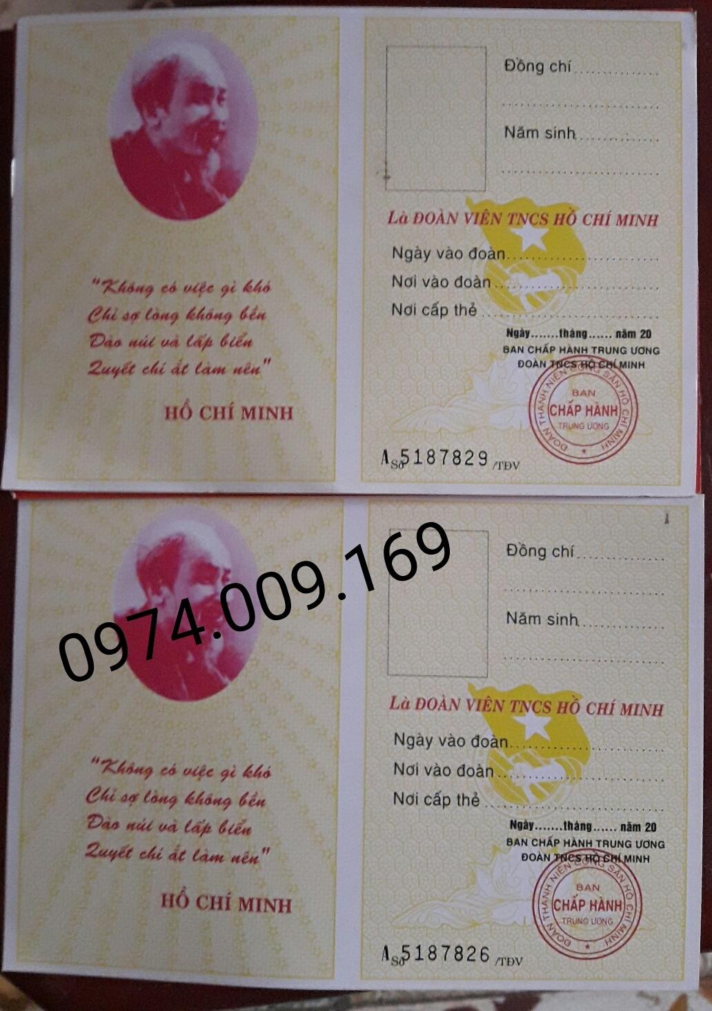 Combo 100 thẻ đoàn viên thanh niên