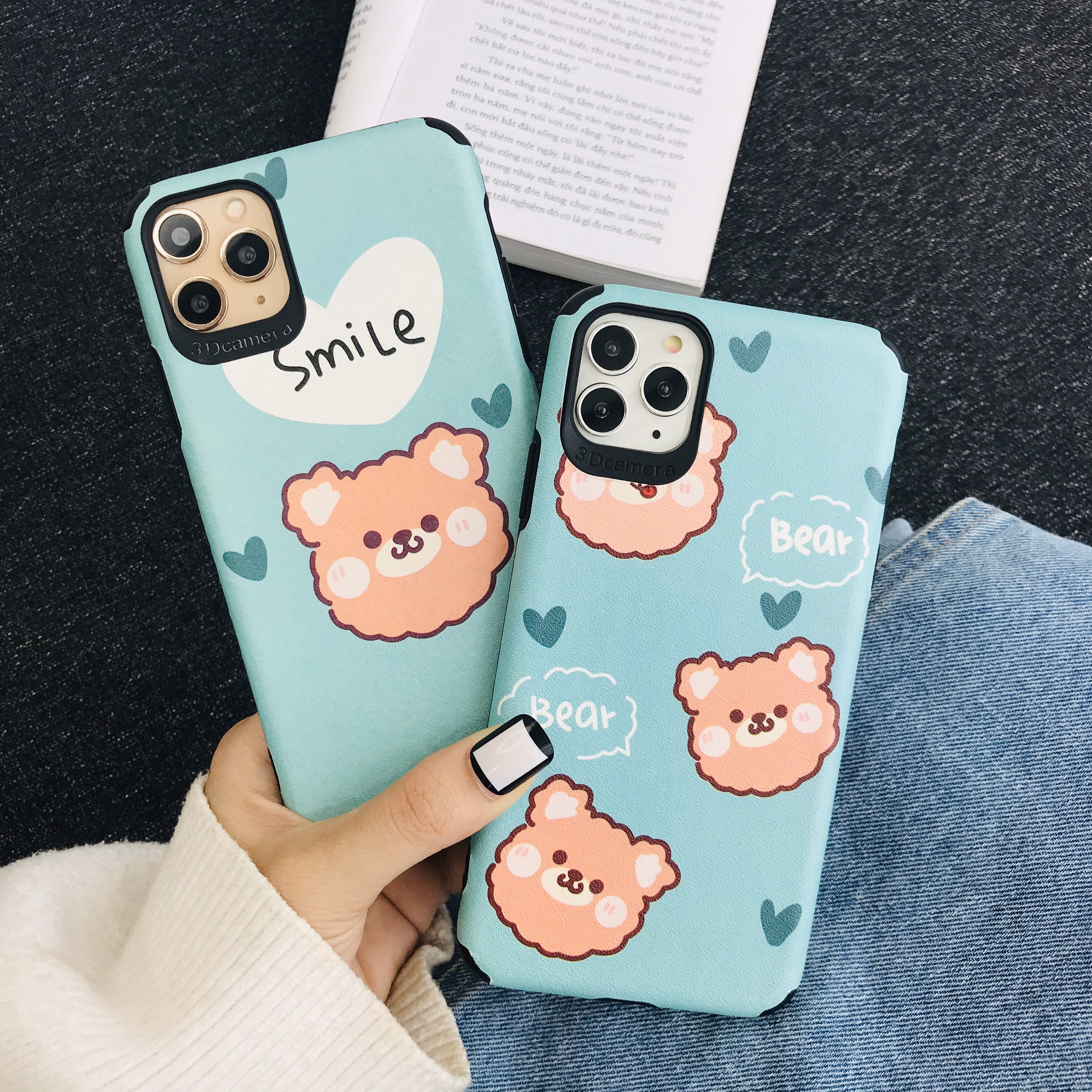 Ốp Lưng Da IMD Bear Smile