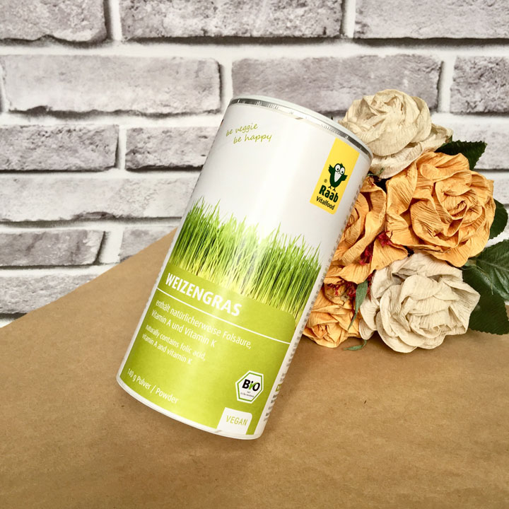 Bột cỏ lúa mì hữu cơ Raab 140g