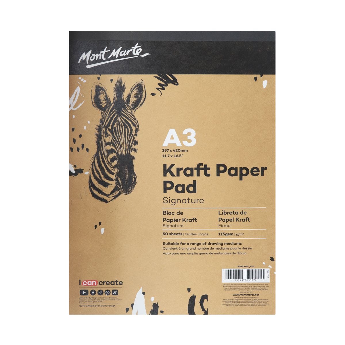 [DA ĐEN] Sổ Giấy Kraft Mont Marte 115gsm 50 Tờ