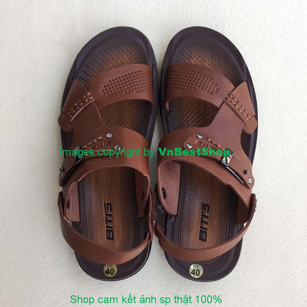 Dép Sandal Da Nam DDM028044NAU (Nâu)