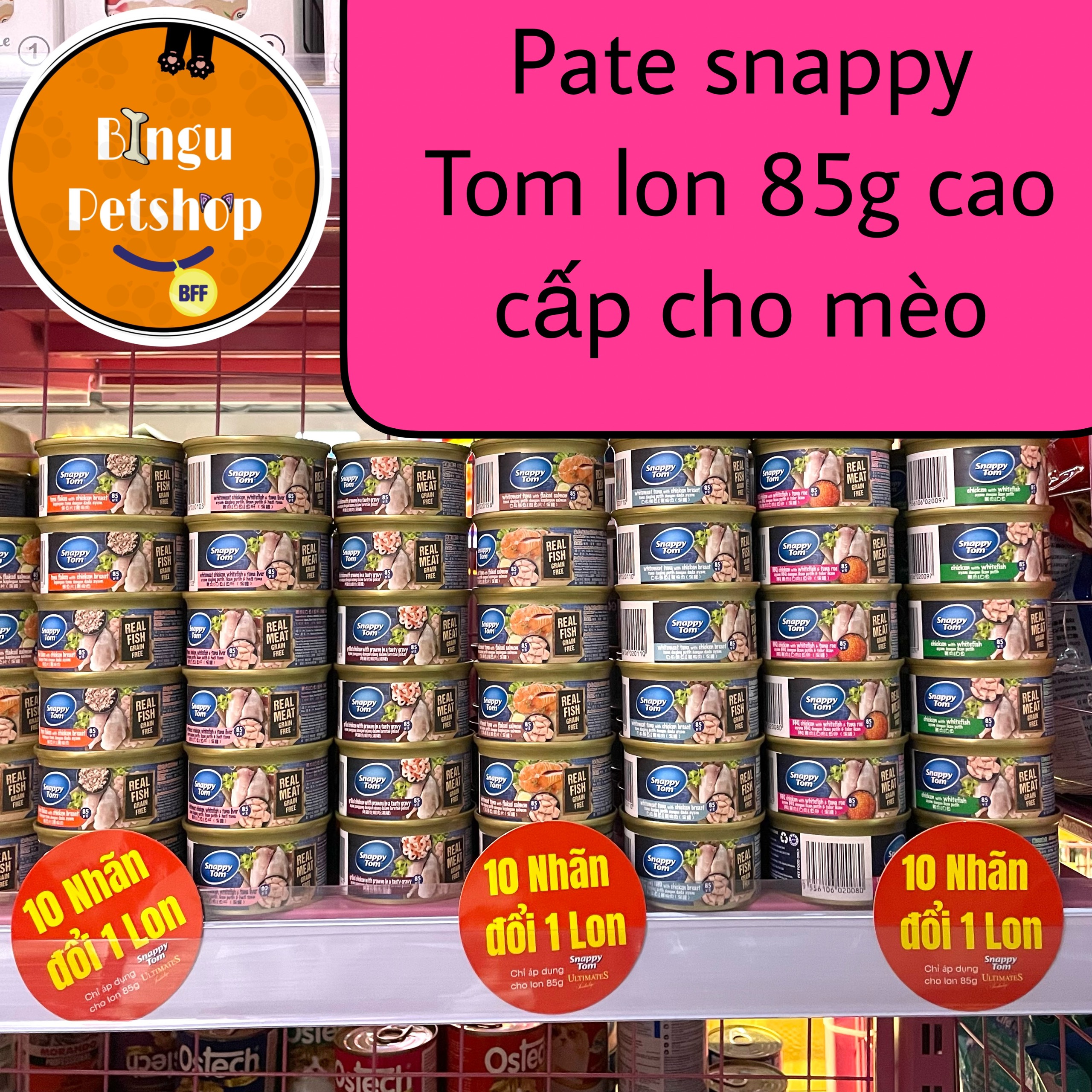 [ĐỦ VỊ] Pate Lon Snappy Tom Premium 85g cho mèo - THÁI LAN