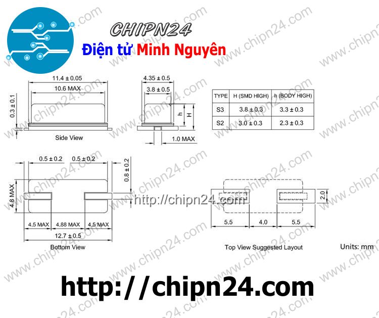 [3 con] (K350) Thạch anh Dán 27M 49SMD (27MHz) - HH002863