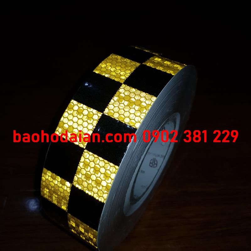 Decal phản quang, băng keo phản quang caro 5cmx 45m chuyên dụng