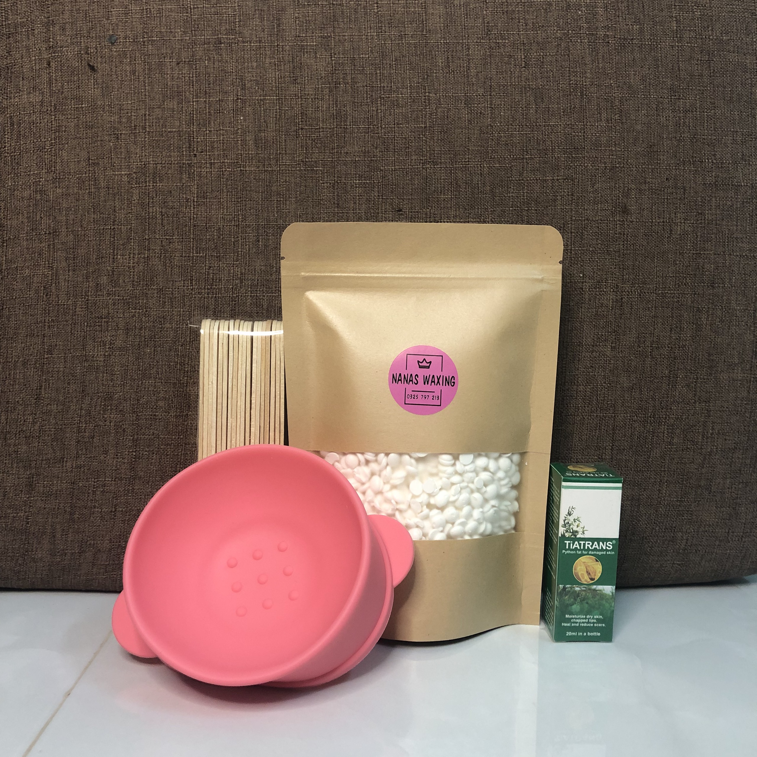 Combo Triệt Lông 100g Wax Nóng + Mỡ Trăn + Que Wax